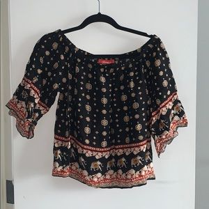 Rainbow Off the shoulder Blouse - SOLD